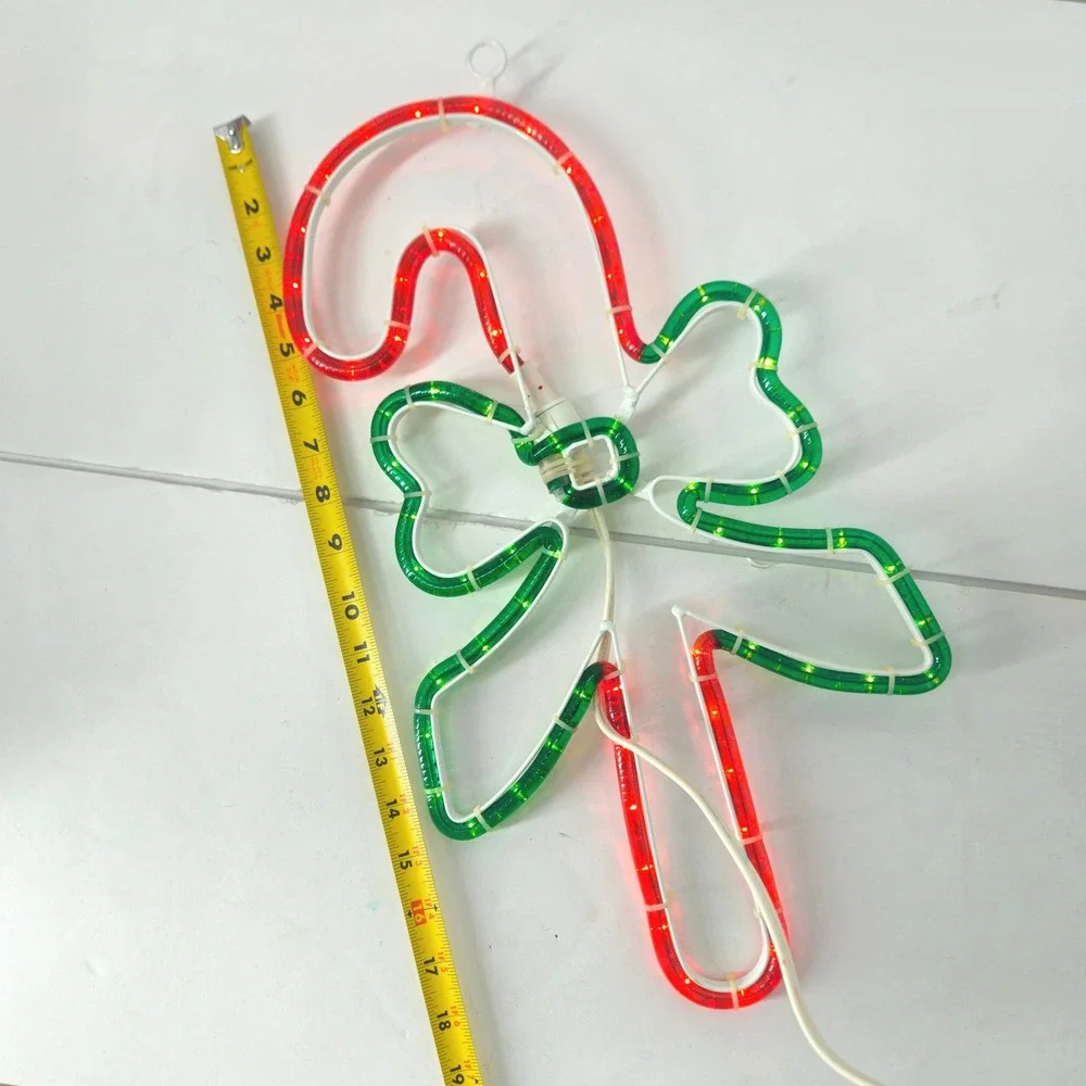 Sylvania Rope Light Silhouette Candy Canes Bow Christmas Decor 19x10 Vintage '02